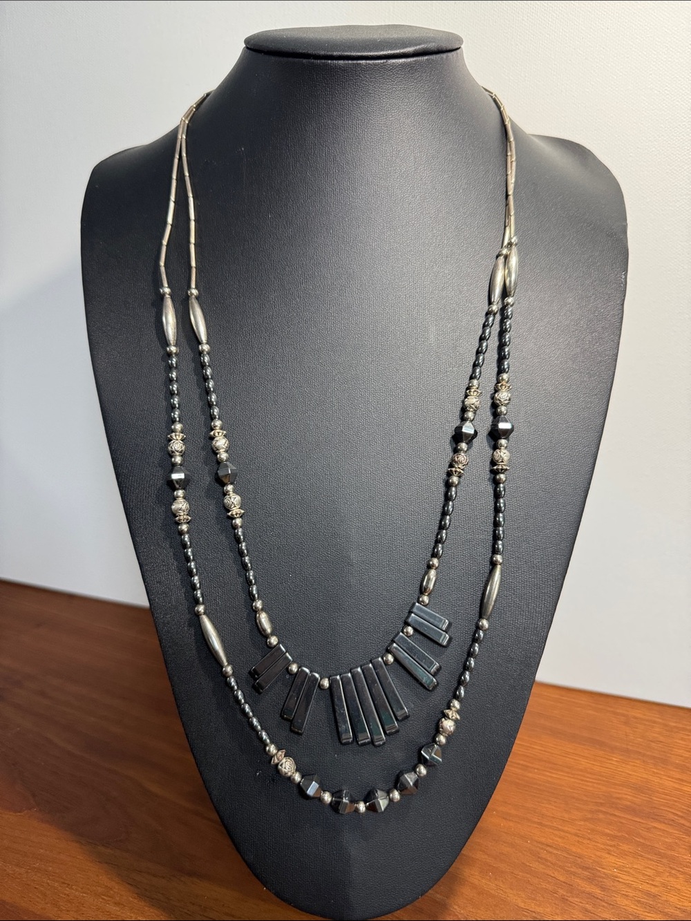 Vintage Navajo double-stranded necklace.